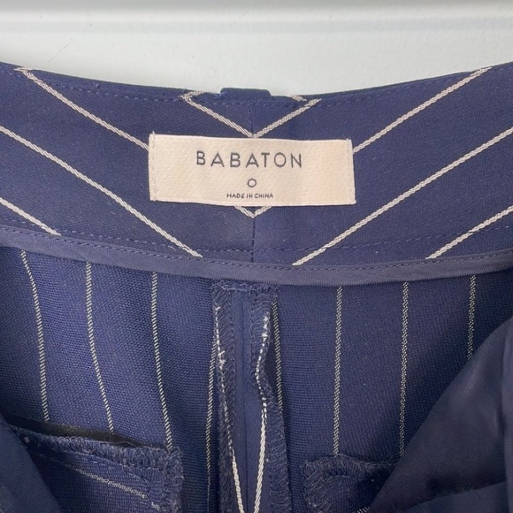 Babaton Modesto Navy Pinstripe Pants Size 0 - Picture 6 of 10